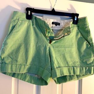Dear John Green and white striped shorts